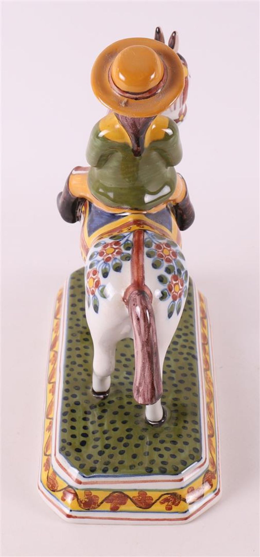 A polychrome pottery rider on horseback, Makkum, mid 20th century. - Image 4 of 5