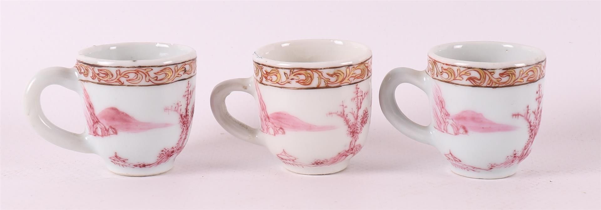 Three porcelain miniature cups with handles, China, Qianlong, 18th century - Image 2 of 8