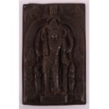 A bronze relief of standing Shiva in temple, India, 19th century.