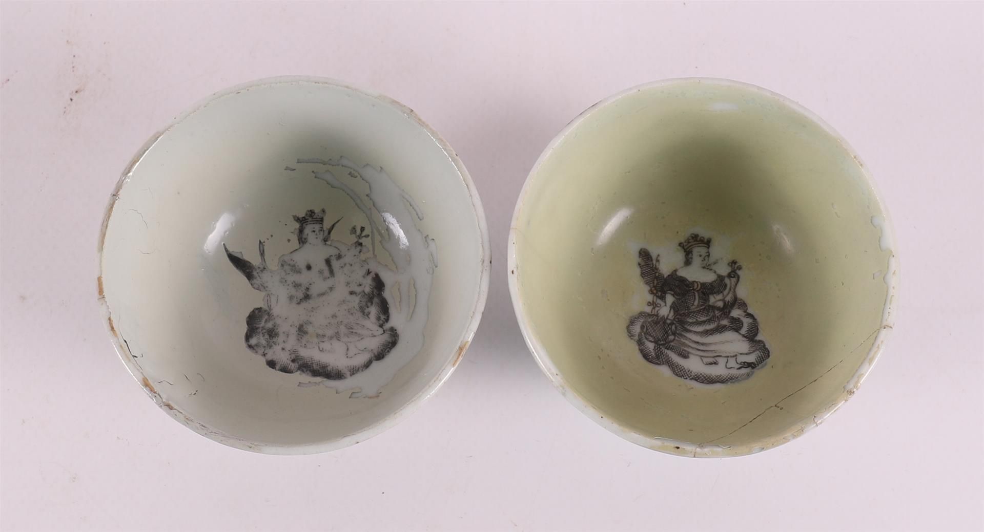 A series of six encre de Chine cups and saucers, China, Qianlong 18th century. - Image 15 of 22
