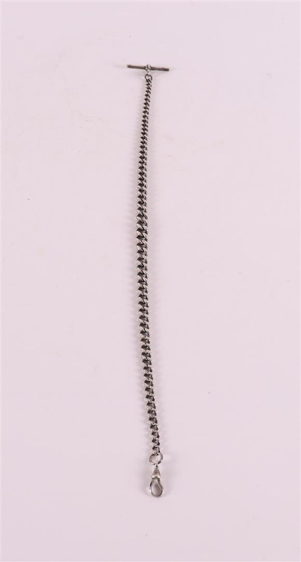 A 1st grade silver watch chain, gourmet link, England, circa 1900.