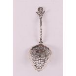 A second grade silver sugar sprinkle spoon, beautifully decorated, year stamp 19