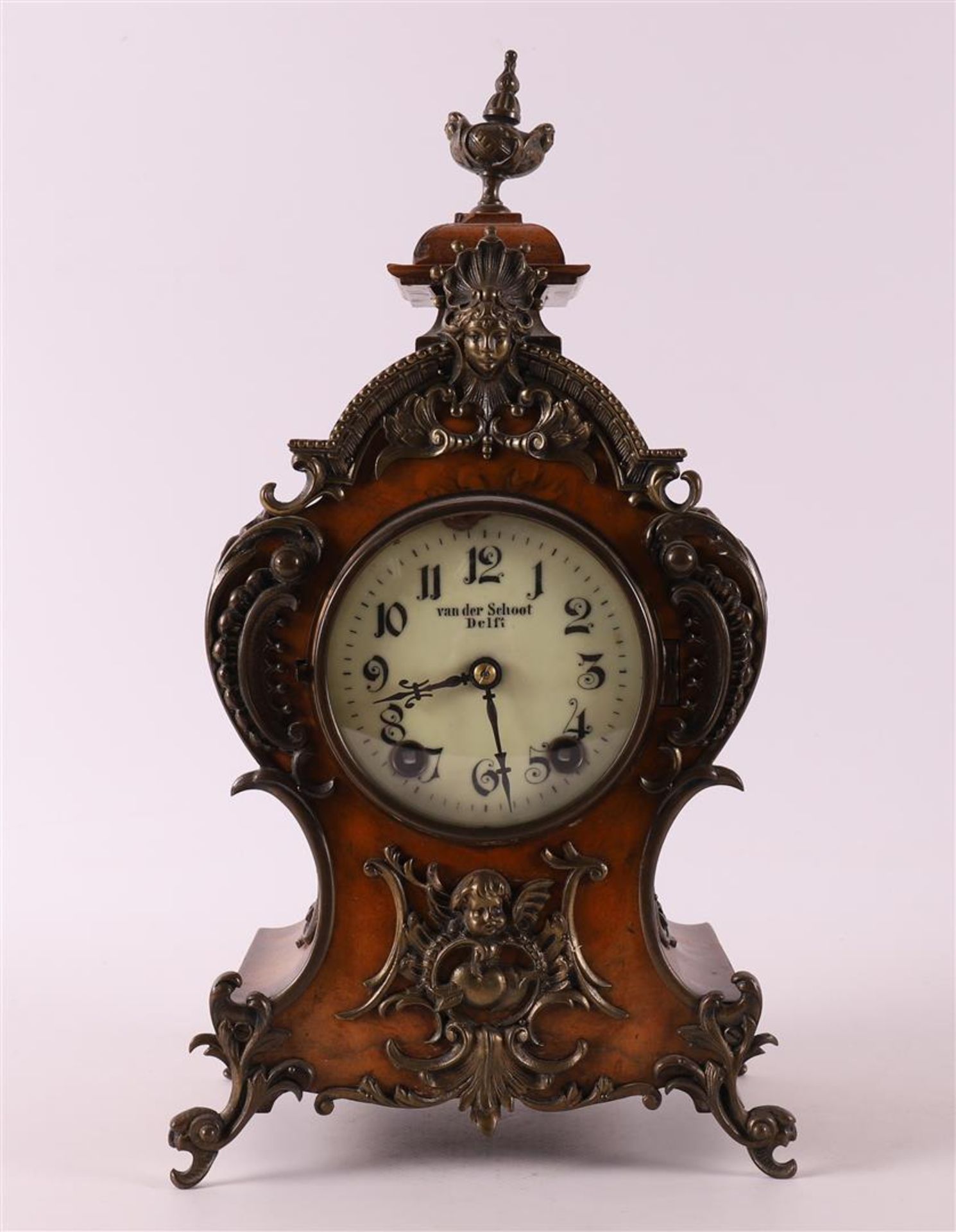 A mantel clock, Louis XV style, late 19th century.