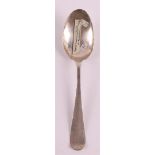 A silver birth spoon with the text 'Anna Helema geb. June 5, 1866', Groningen