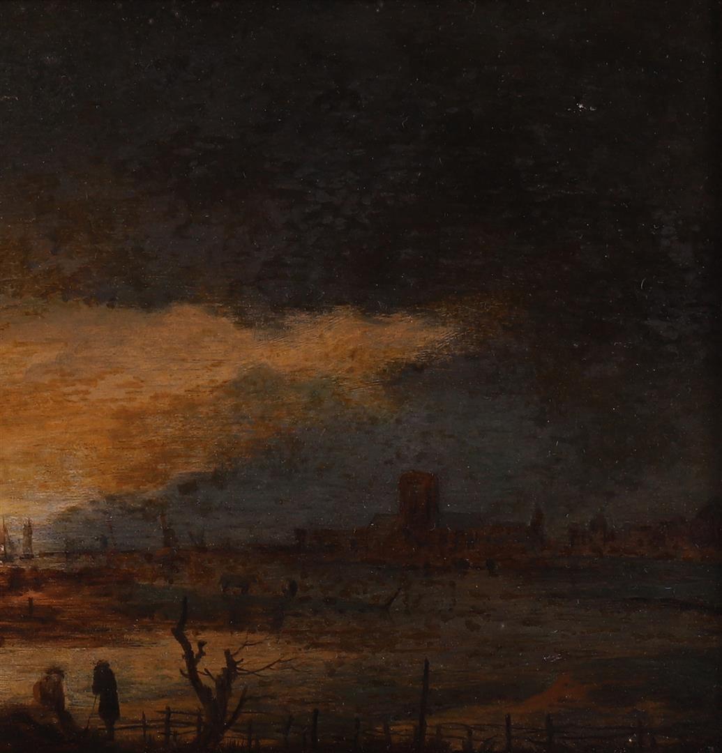 Neer van der, Aert (attributed to) 'Setting sun', - Image 6 of 7