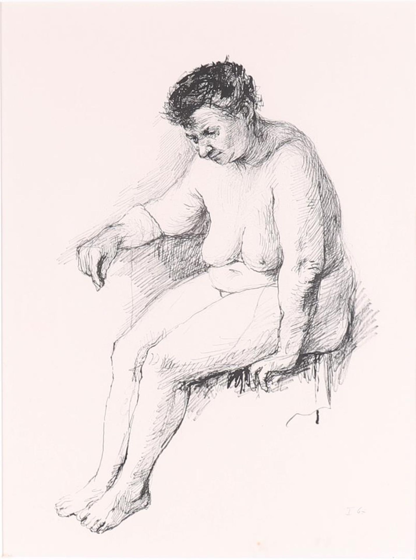 Veldhoen, Aat (Amsterdam 1934) 'Female nude sitting', - Image 2 of 3