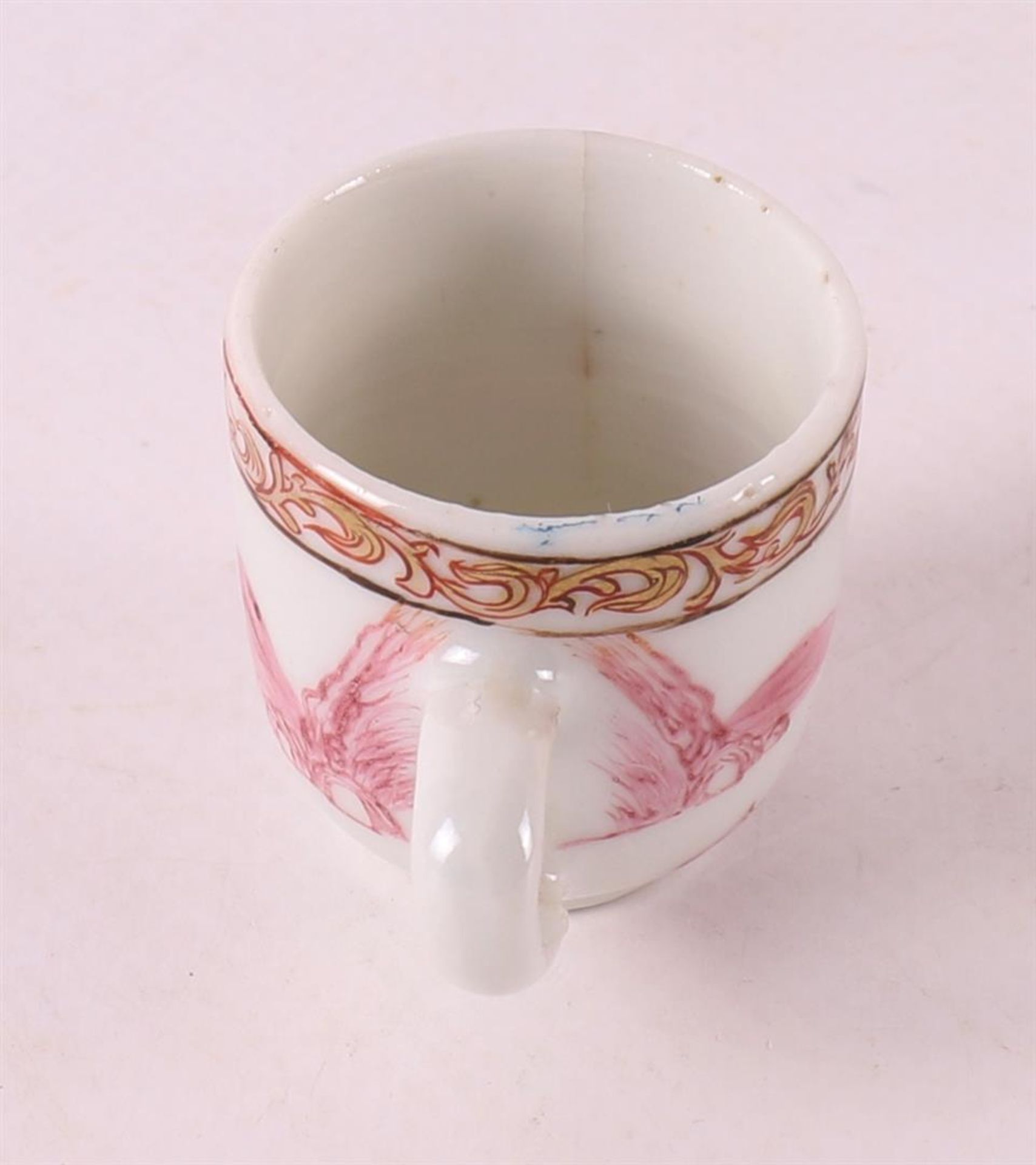 Three porcelain miniature cups with handles, China, Qianlong, 18th century - Image 8 of 8