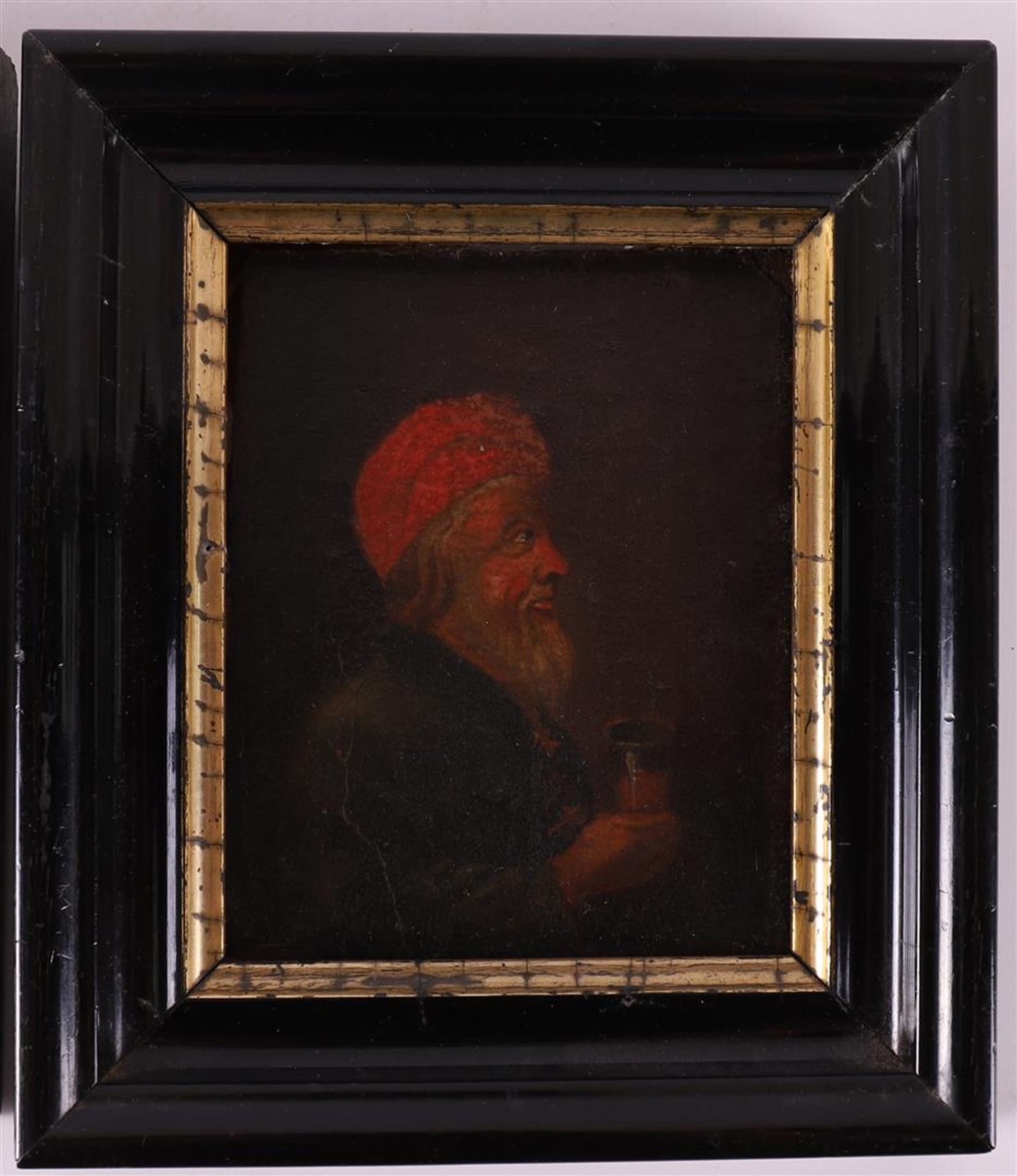 German school 18th/19th century 'Portrait of man with glass' + 'Portrait of man  - Bild 3 aus 4