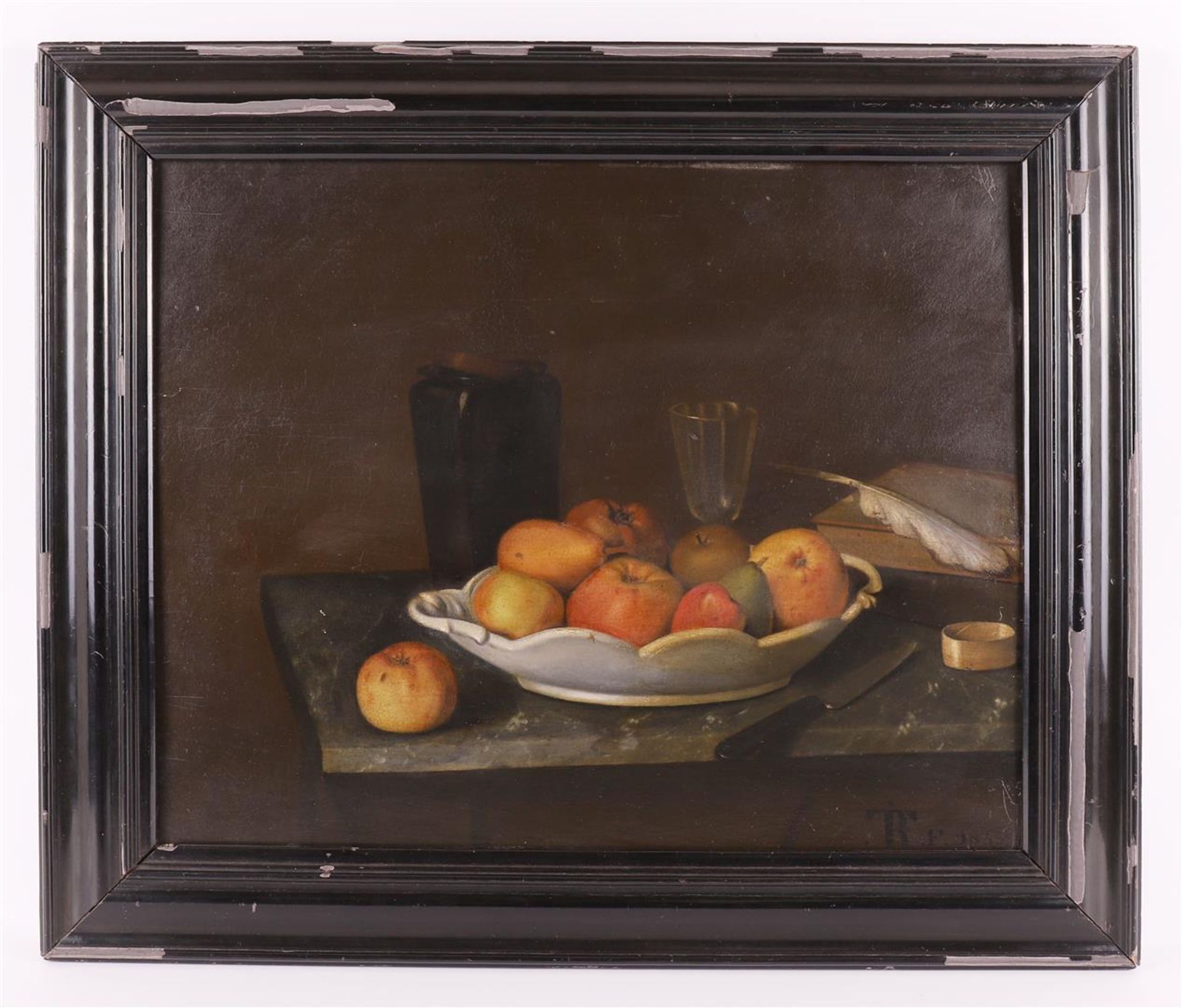Dutch school 19th century 'Still life with fruit on a dish',