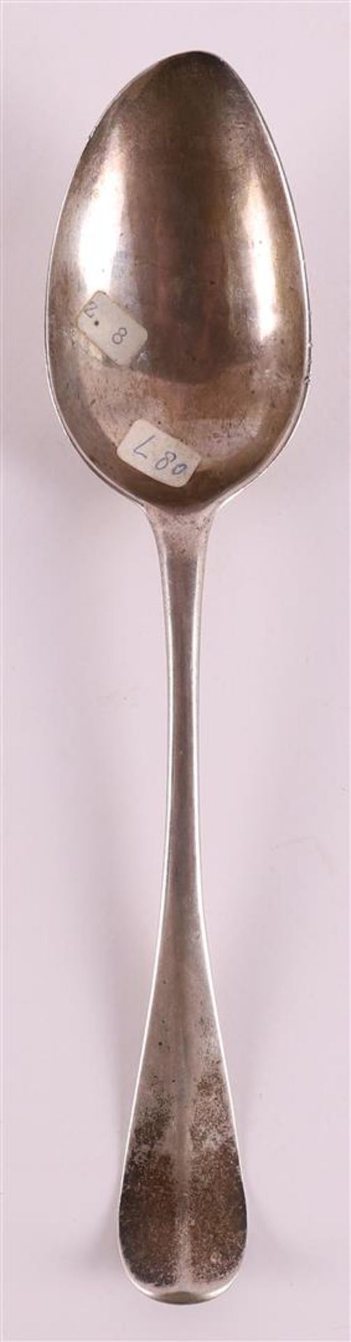 A silver memorial spoon with text, Groningen, year letter 1797/98.