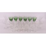 Netherlands, Maastricht. A series of clear and green glasses from the 'Odo' serv