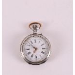 A 3rd grade silver women's pocket watch depicting a bird, circa 1900.