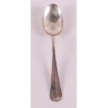 A second grade 835/1000 silver birth spoon with text, Groningen, 19th century.