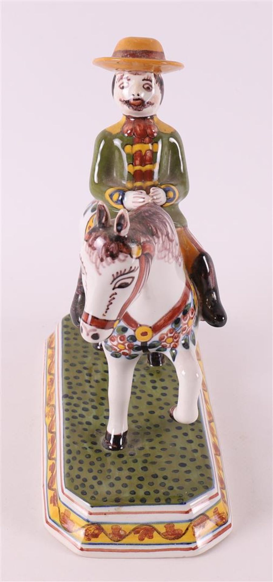 A polychrome pottery rider on horseback, Makkum, mid 20th century. - Image 2 of 5