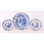 A lot of various blue/white porcelain, China, Kangxi, around 1700