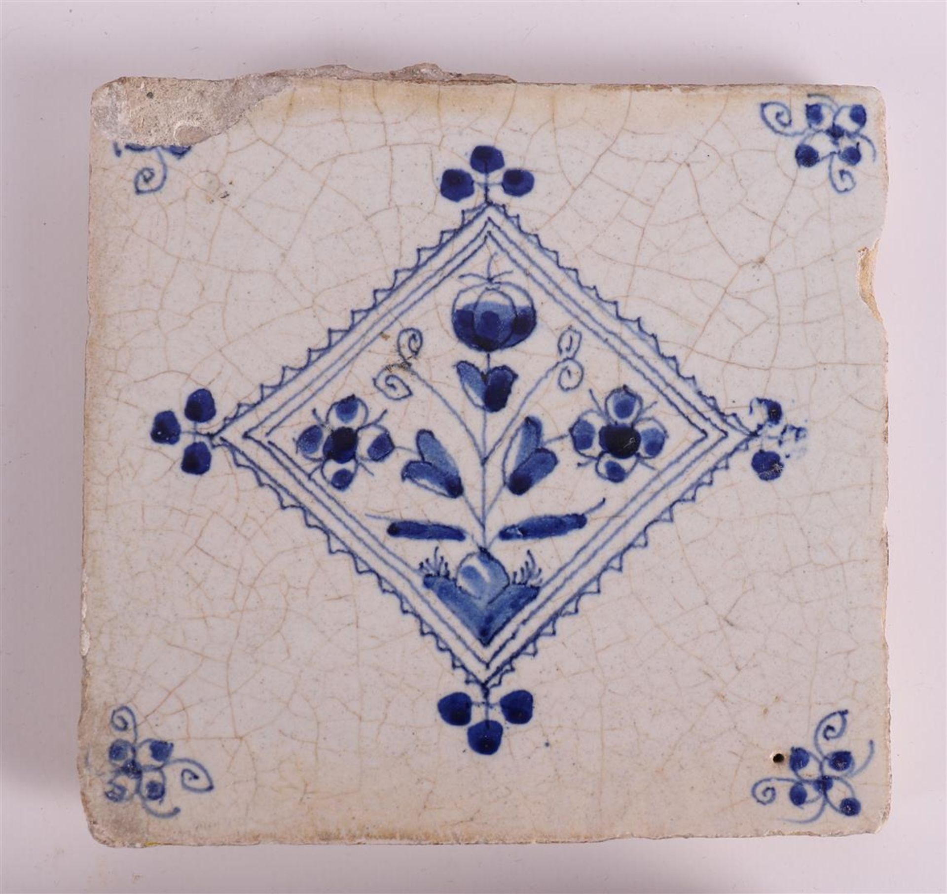 A series of ten various flower tiles, Holland 17th/18th century. - Image 2 of 5