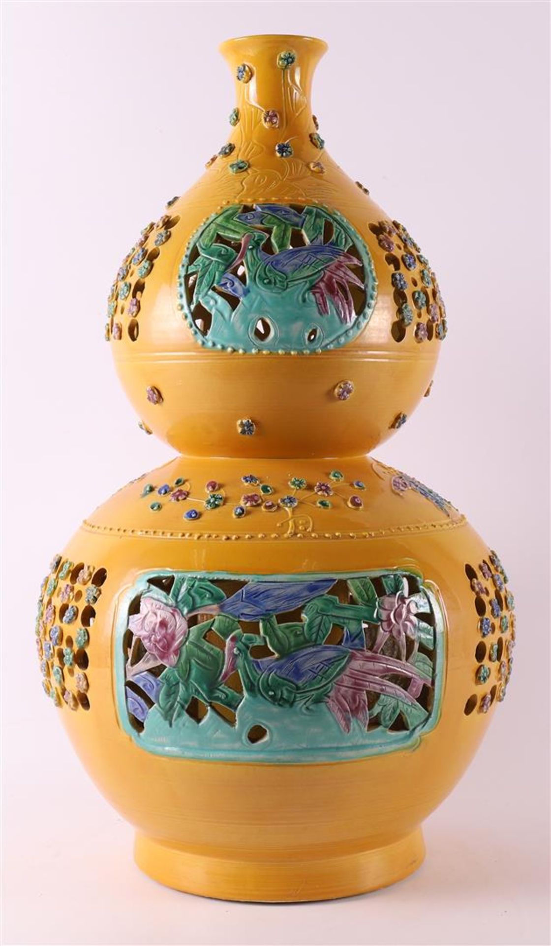 An Imperial yellow glazed gourd shaped porcelain vase, China, 21st century. - Image 3 of 7