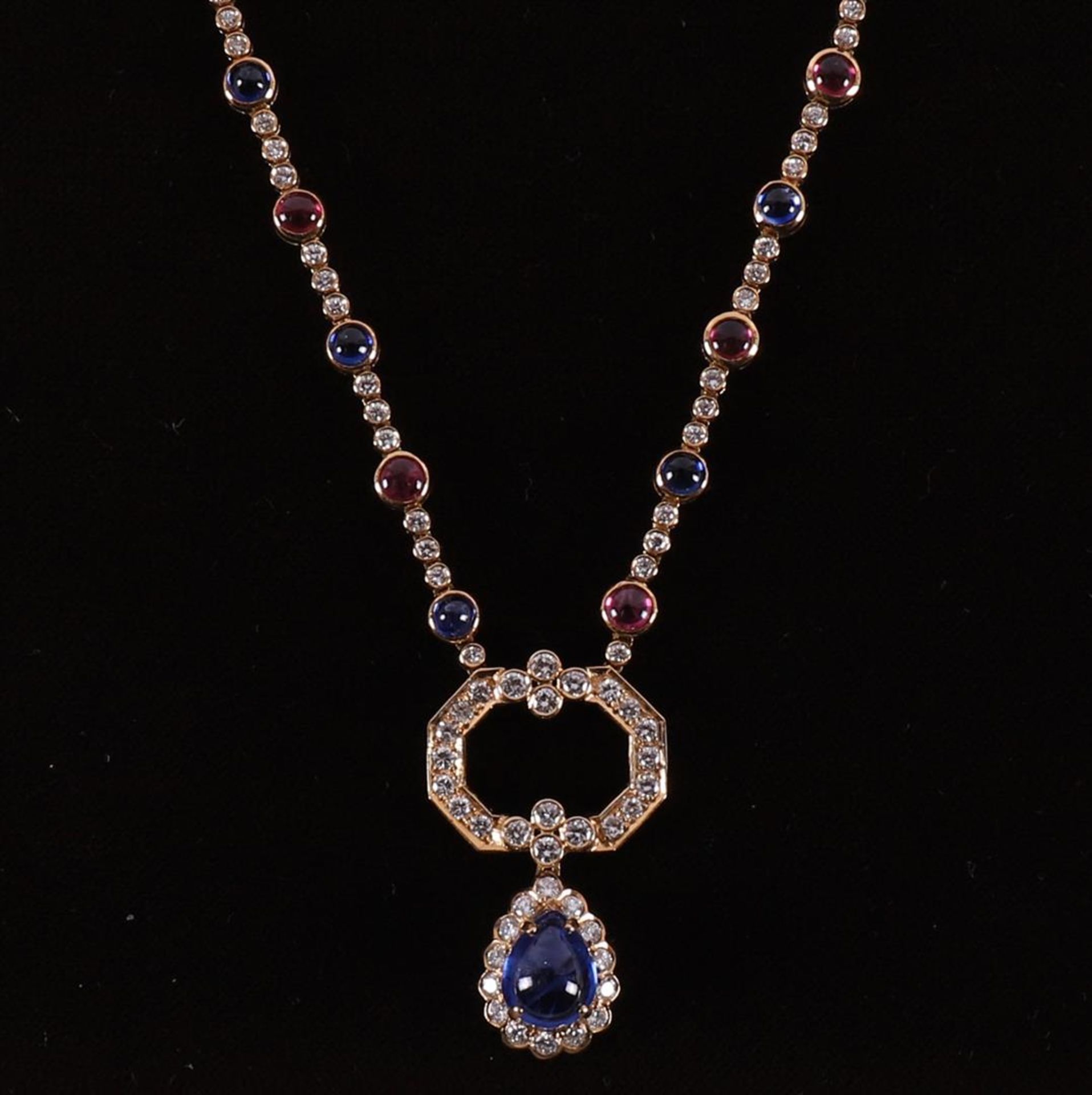 An 18 kt 750/1000 yellow gold luxury necklace, Spritzer & Fuhrman. - Image 2 of 3