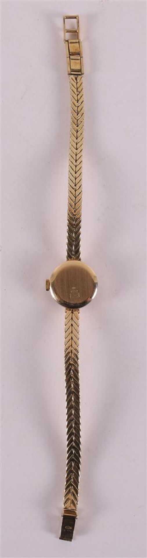 A women's wristwatch in a 14 kt gold case and ditto gold strap, marked: Restatio - Image 3 of 3