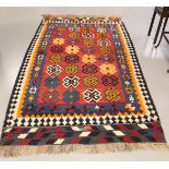 A woolen Persian Kilim carpet, 20th century.