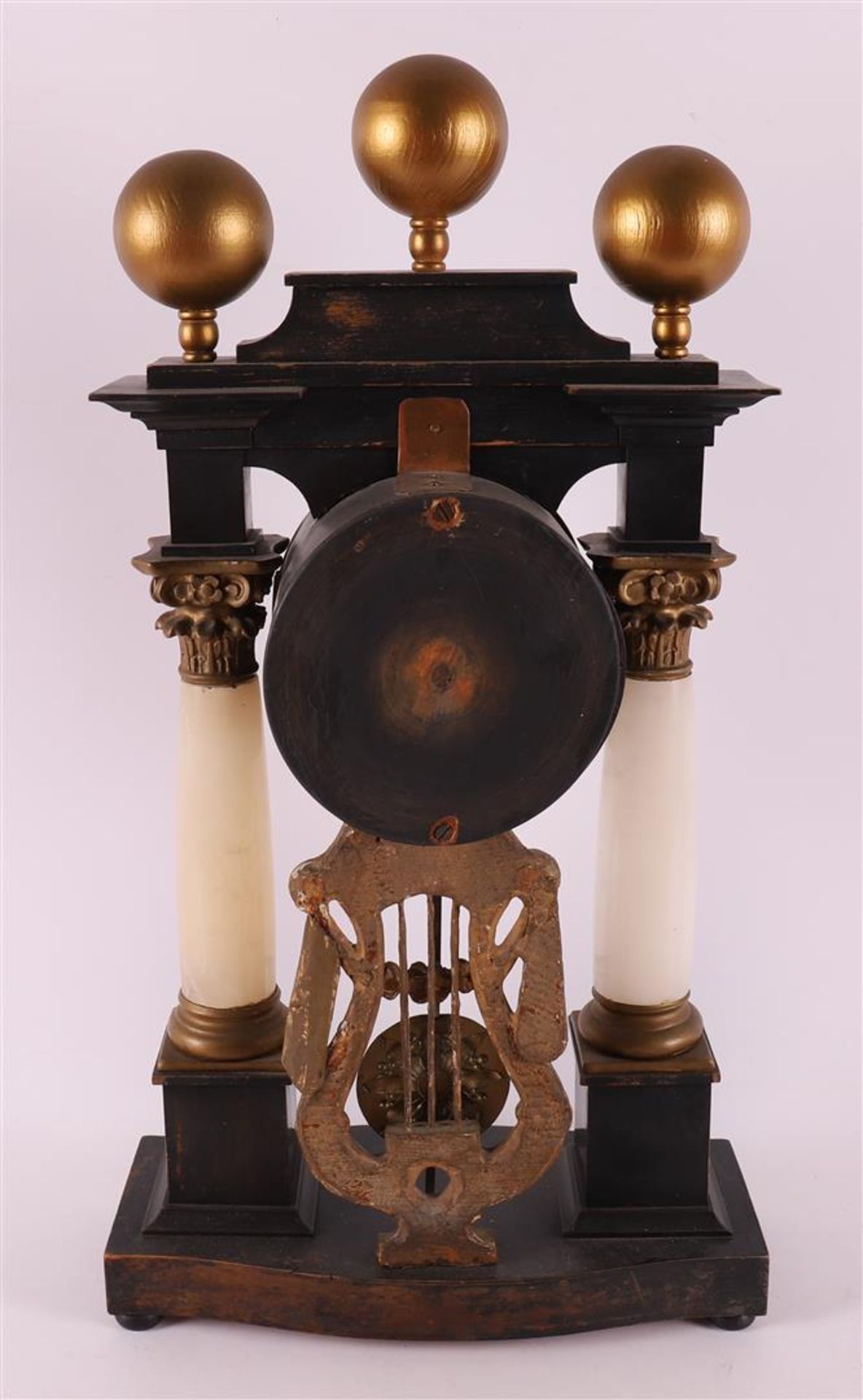 A column mantel clock with alabaster columns with Corinthian capital, 19th centu - Image 2 of 2