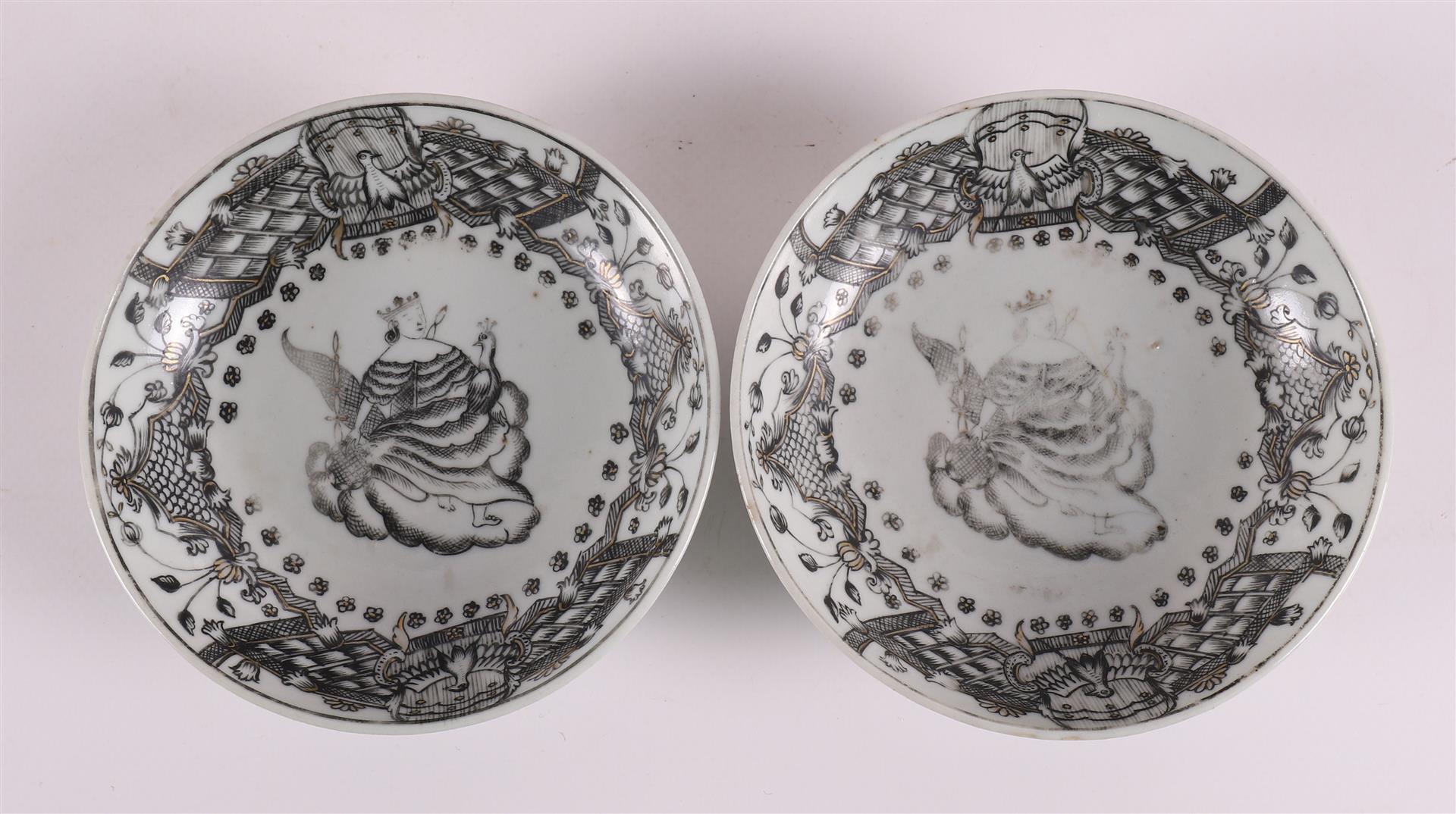 A series of six encre de Chine cups and saucers, China, Qianlong 18th century. - Image 2 of 22
