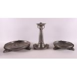 Two blank pewter Art Deco fruit bowls, including design: Rinze Hamstra (1895-197