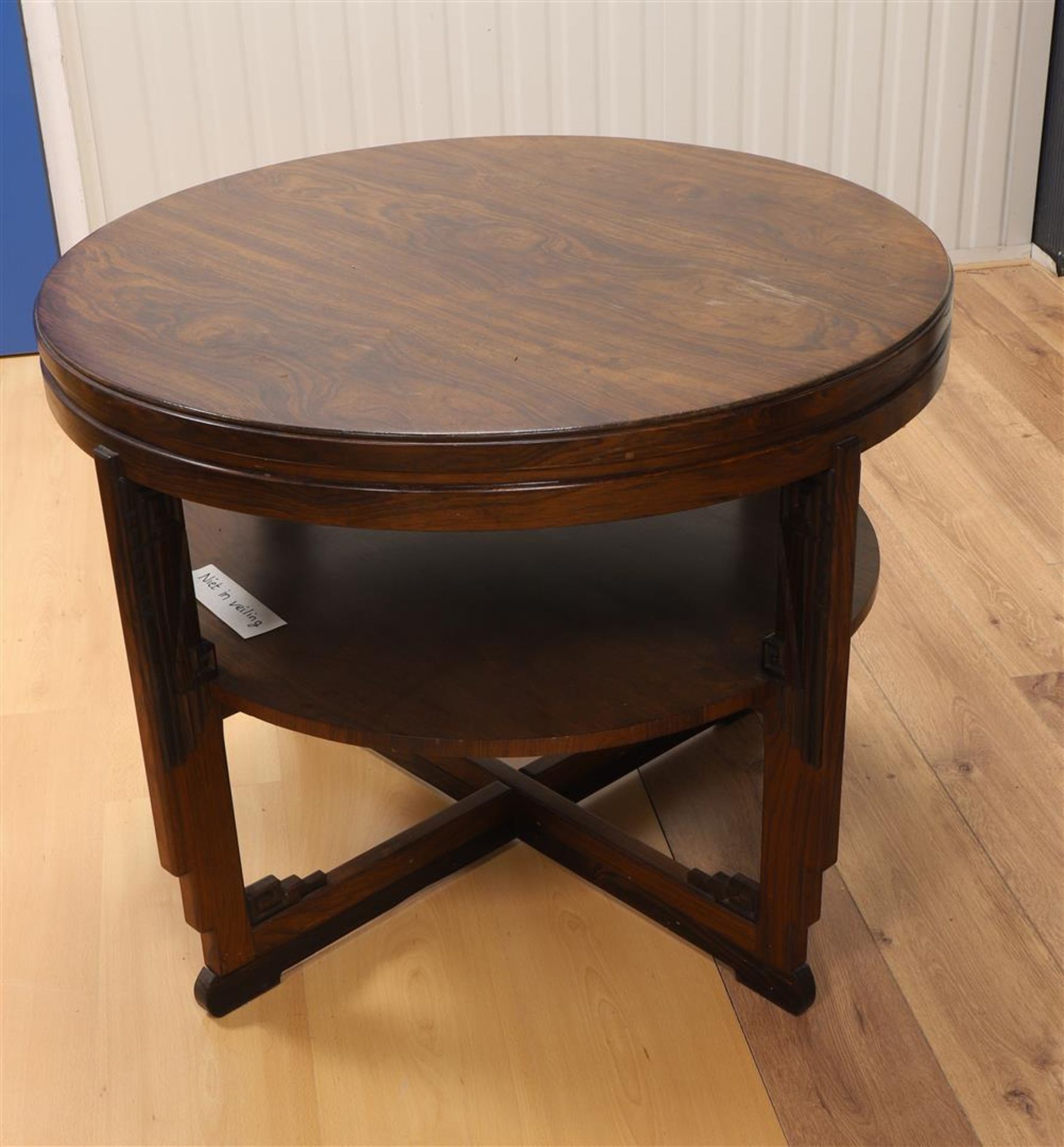 A round Amsterdam School coffee table, ca. 1920.