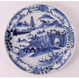 A blue and white porcelain plate, China, 19th century.