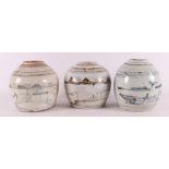 Three various porcelain ginger jars, China 19th century.