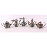 A lot of various decorative jugs, Tibet, 20th century