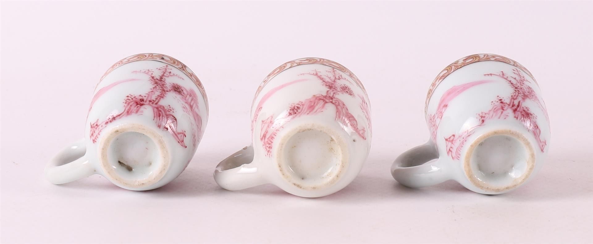 Three porcelain miniature cups with handles, China, Qianlong, 18th century - Image 6 of 8
