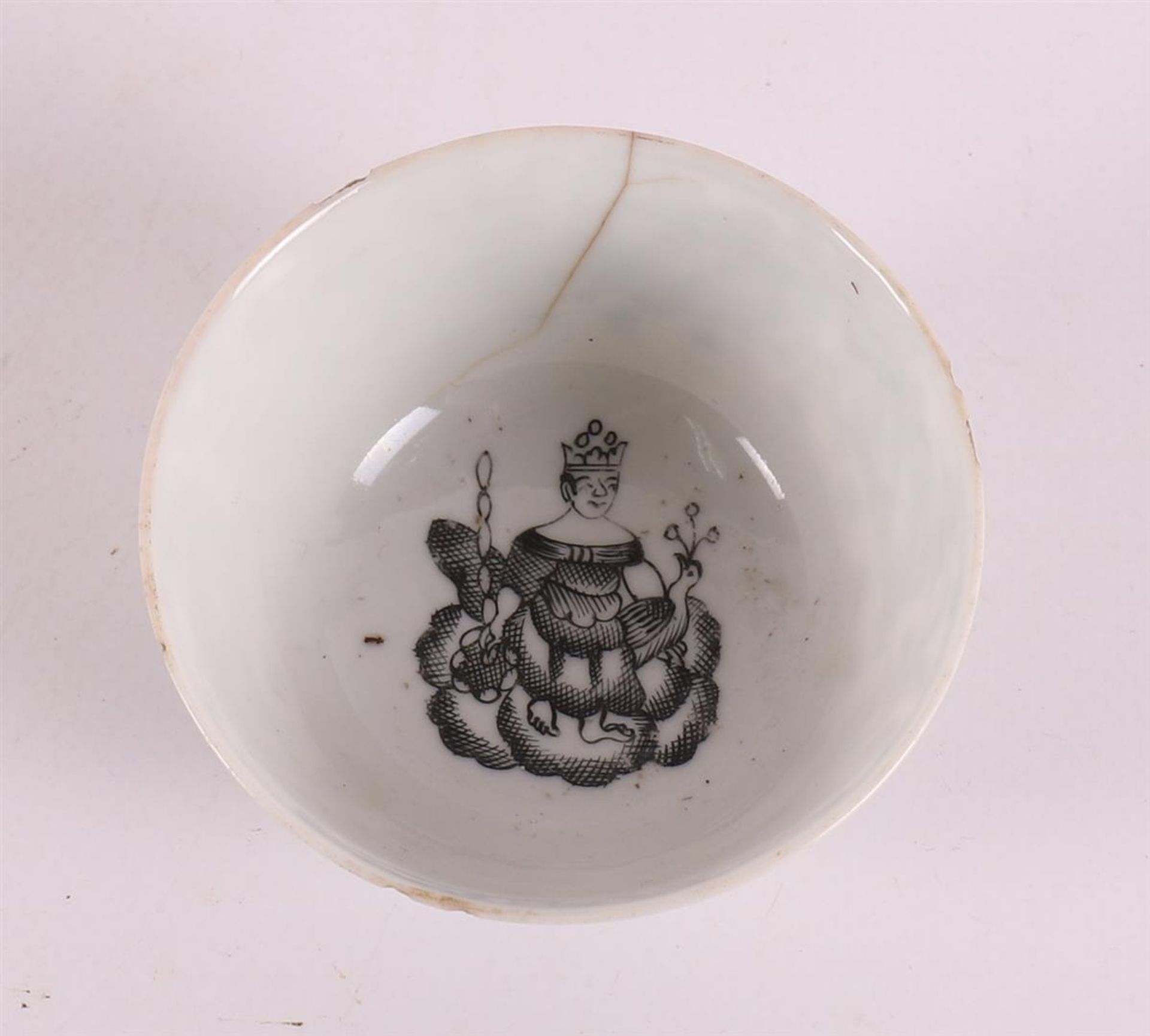 A series of six encre de Chine cups and saucers, China, Qianlong 18th century. - Image 17 of 22