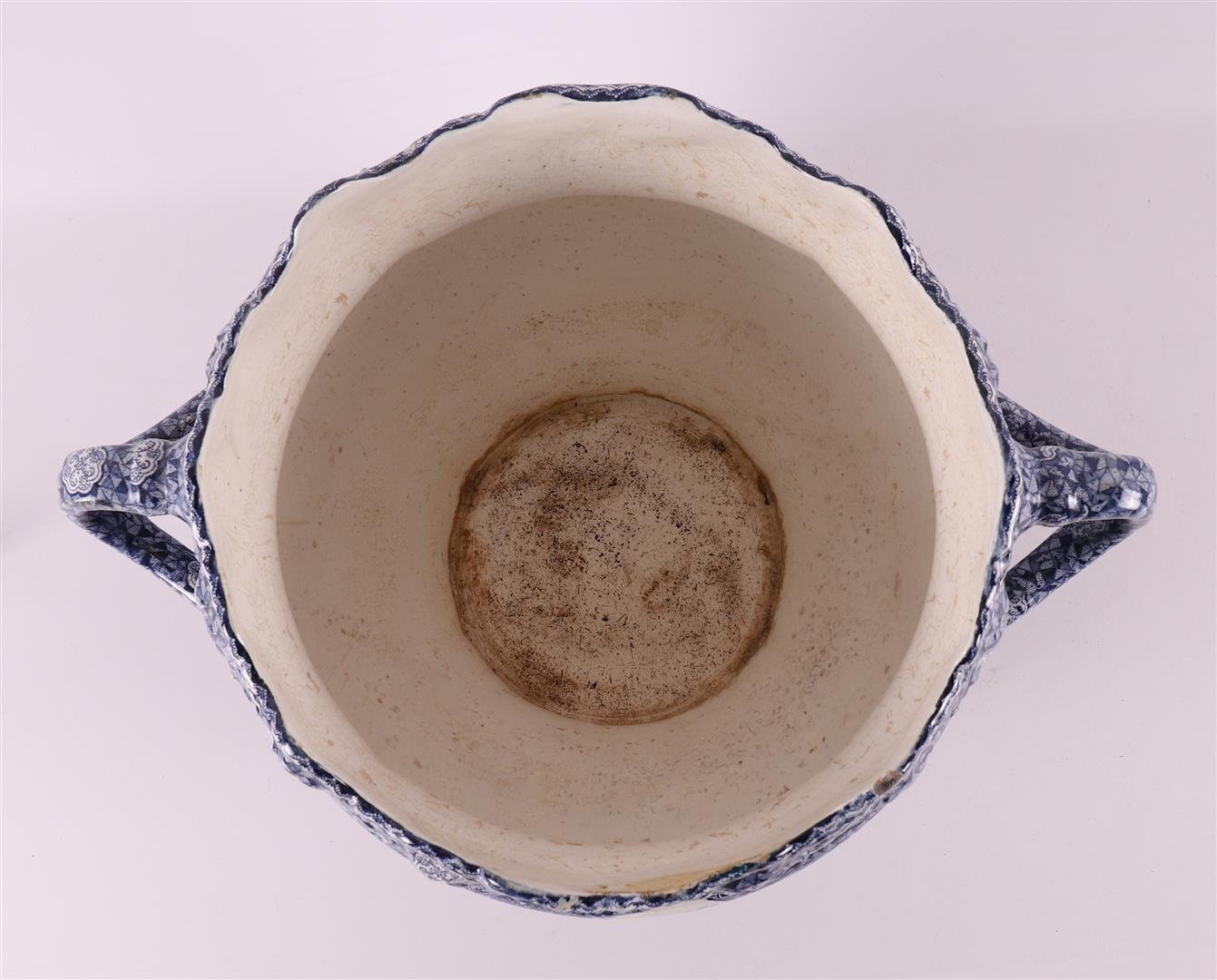 A blue earthenware cache pot, early 20th century. - Image 7 of 9