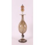 A brown hand-blown glass decanter, Germany Vera Walther 20th century.
