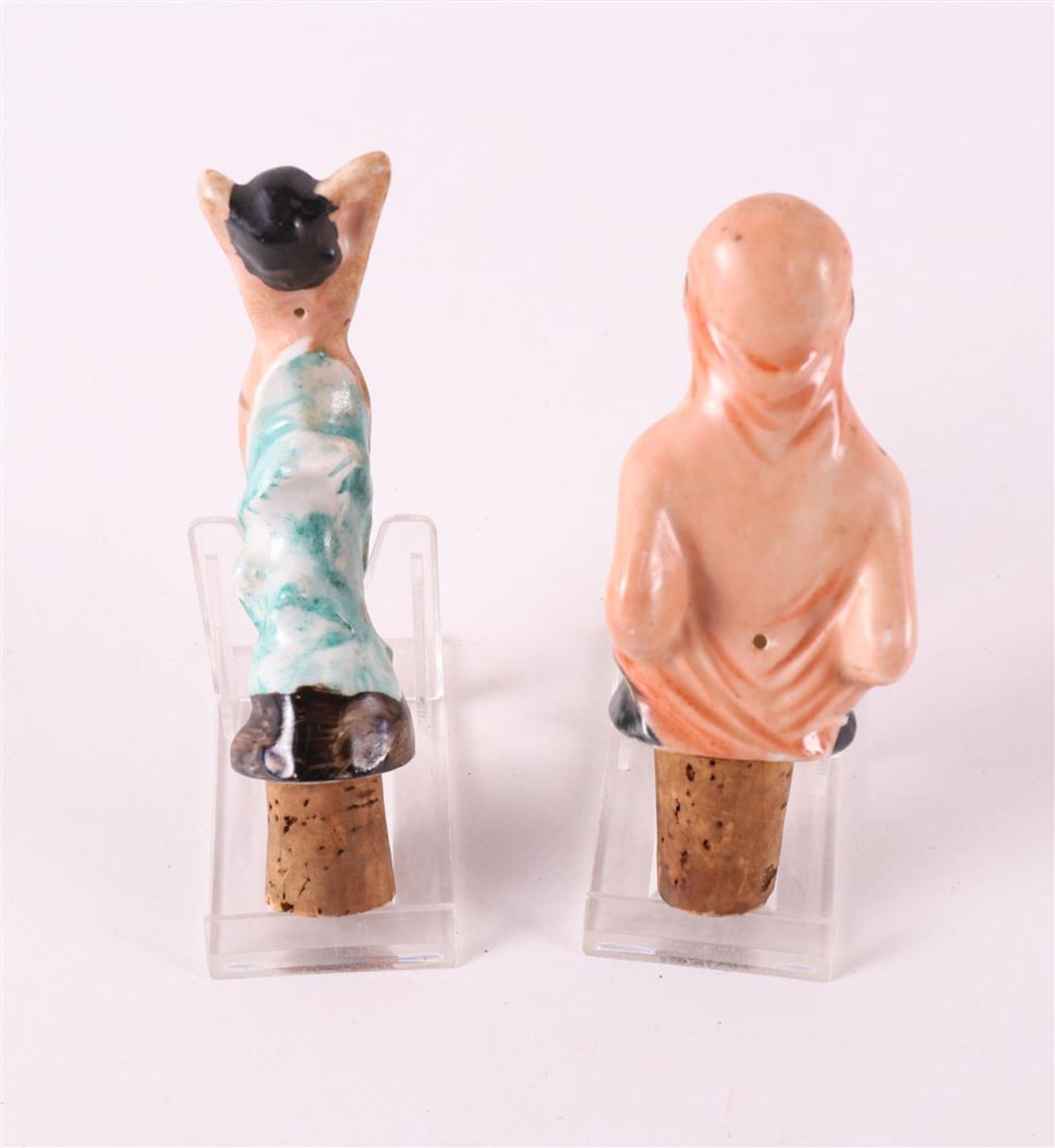 Two various decorative porcelain corks of erotic female nudes, ca. 1930. - Image 2 of 2