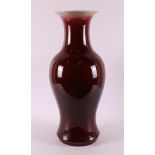 A baluster-shaped red glazed vase 'Sang de Boeuf', China 20th century.