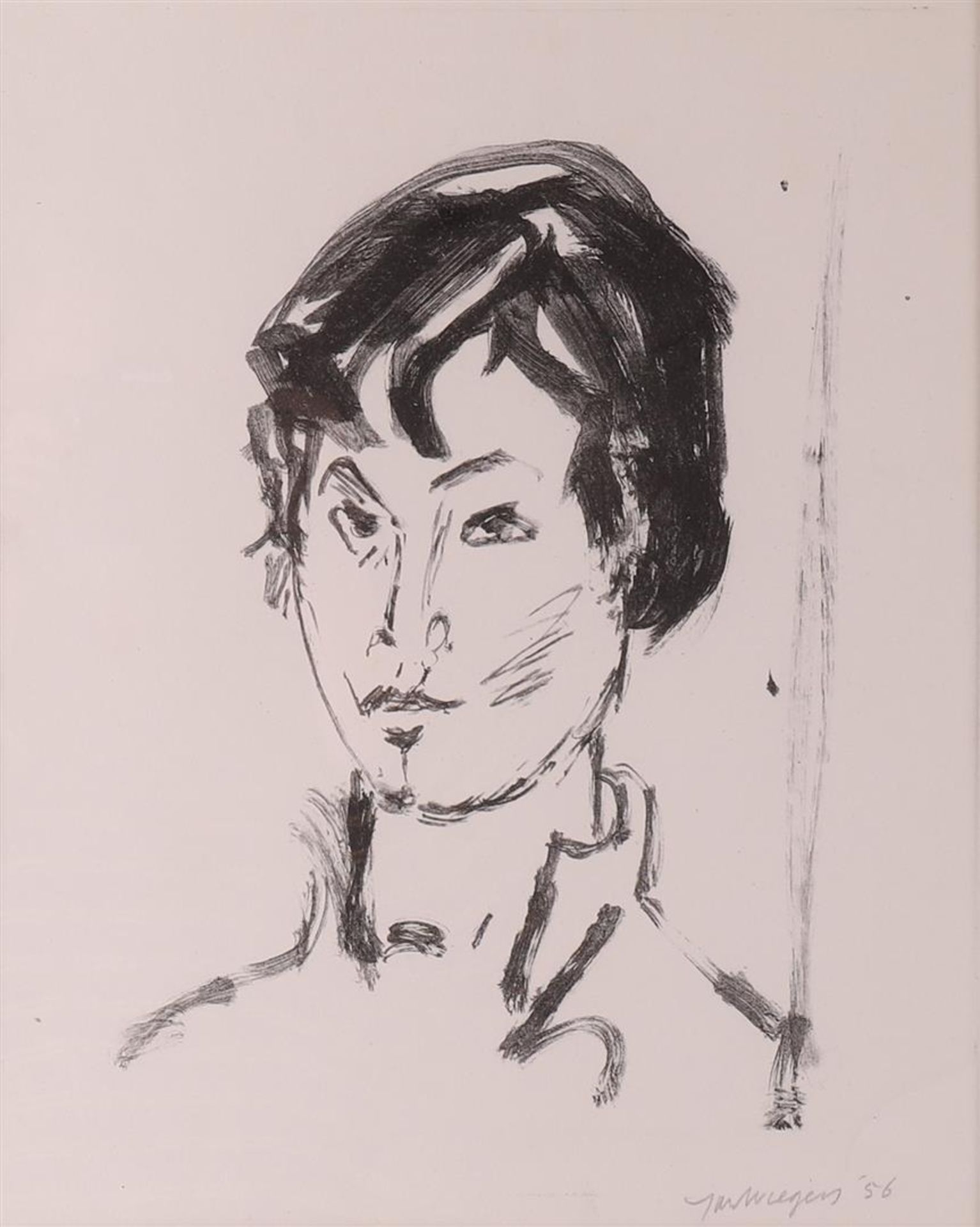 Wiegers, Jan (Oldenhove 1893 - A'dam 1959) 'Portrait of a young woman', - Bild 2 aus 3