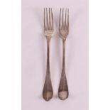 Two 2nd grade 835/1000 silver forks, Amsterdam 18th century.