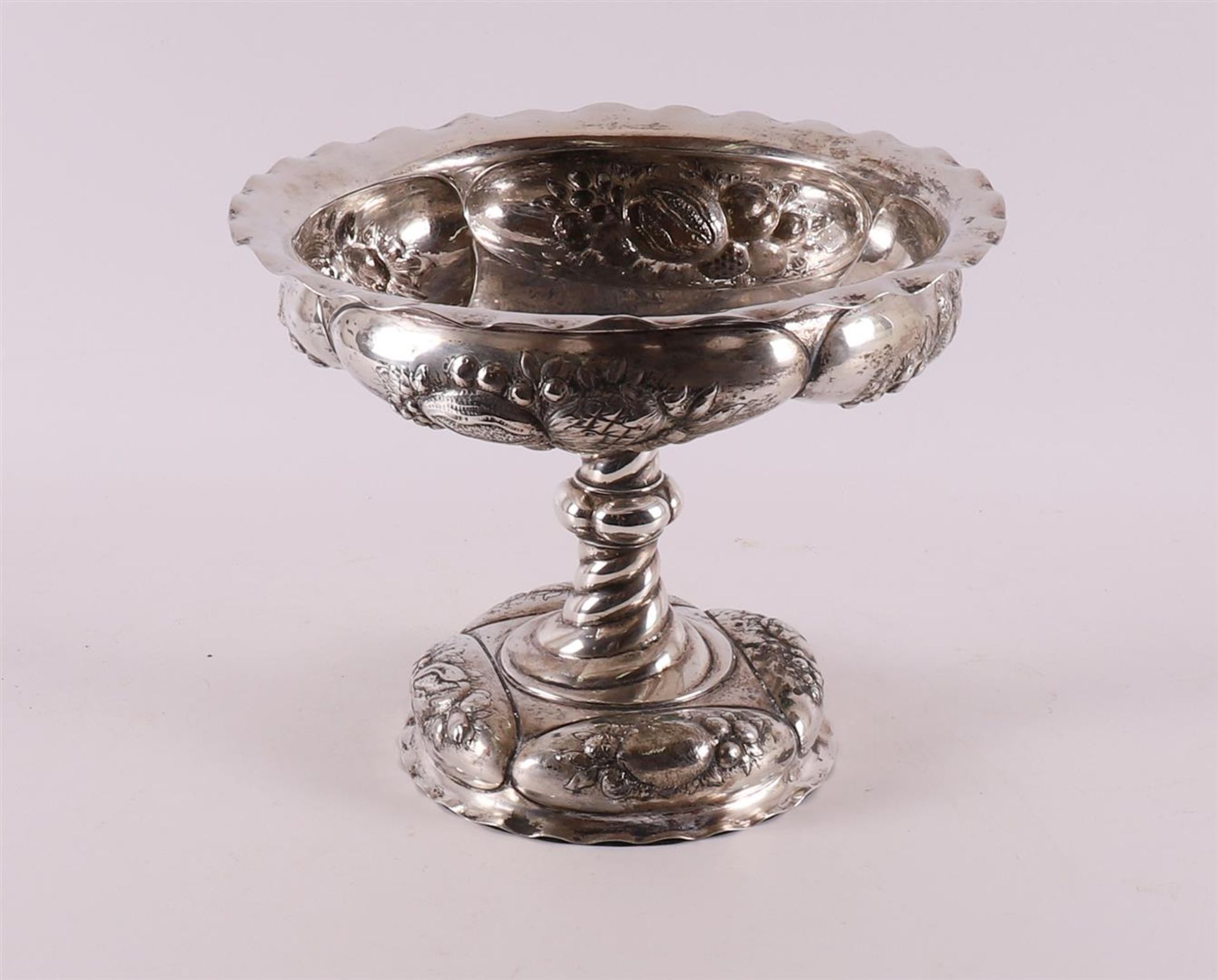 A 3rd grade 800/1000 silver tazza, Germany, L. Posen, late 19th century.