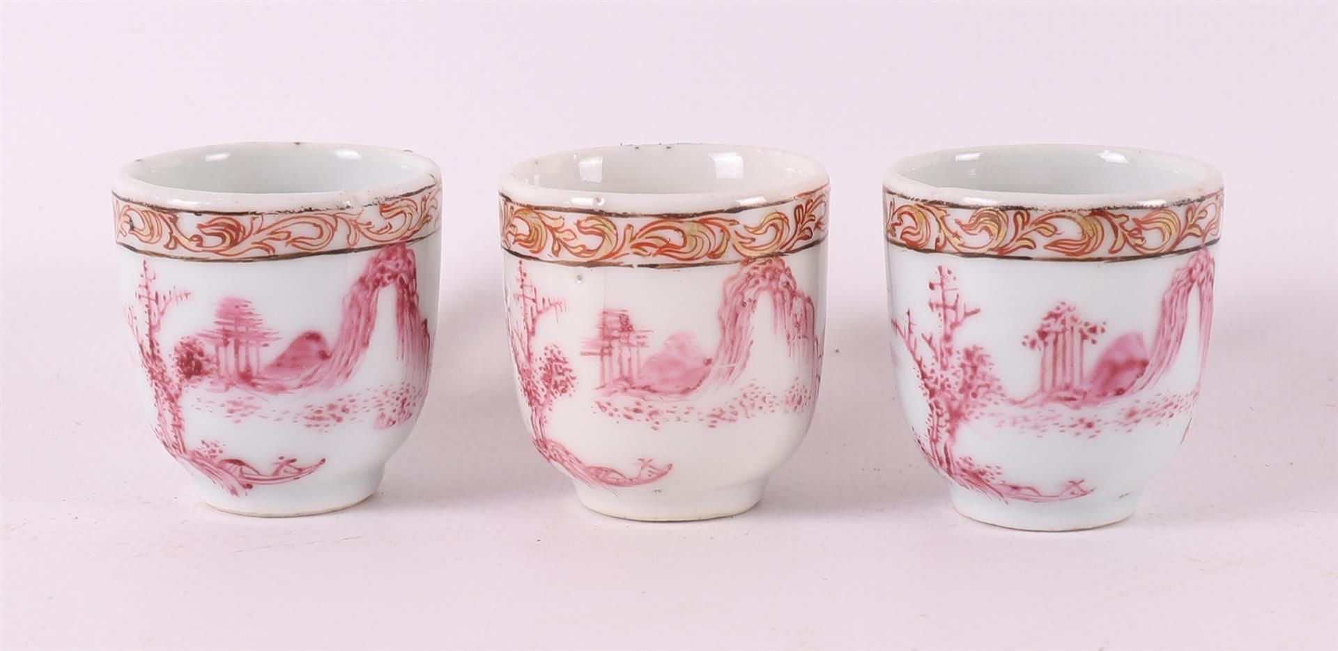 Three porcelain miniature cups with handles, China, Qianlong, 18th century - Image 4 of 8