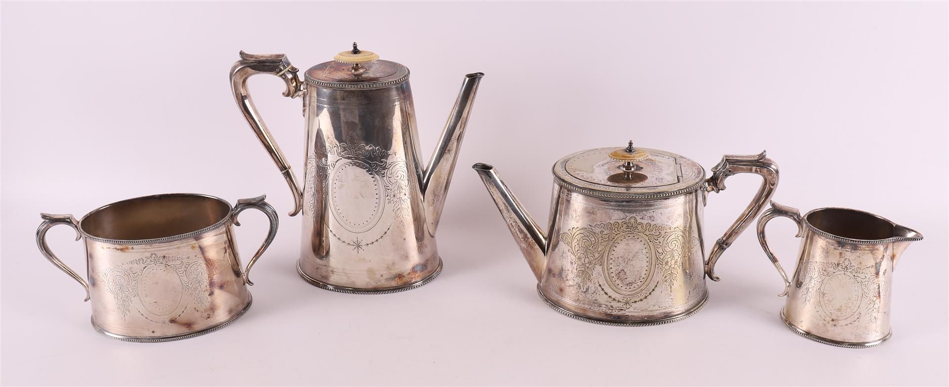 A silver plated coffee and tea service, England, Elkington & Co, 19th century