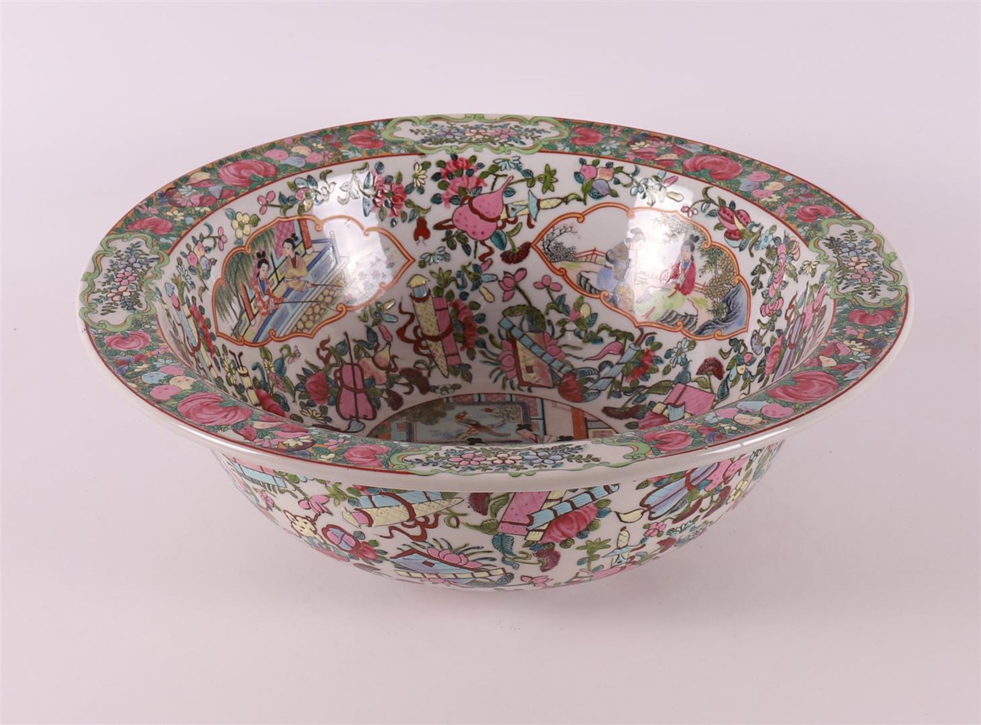 A porcelain famille rose wash bowl, China, Canton, 20th century.