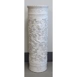 A bisquit porcelain cylindrical vase, China, 21st century.