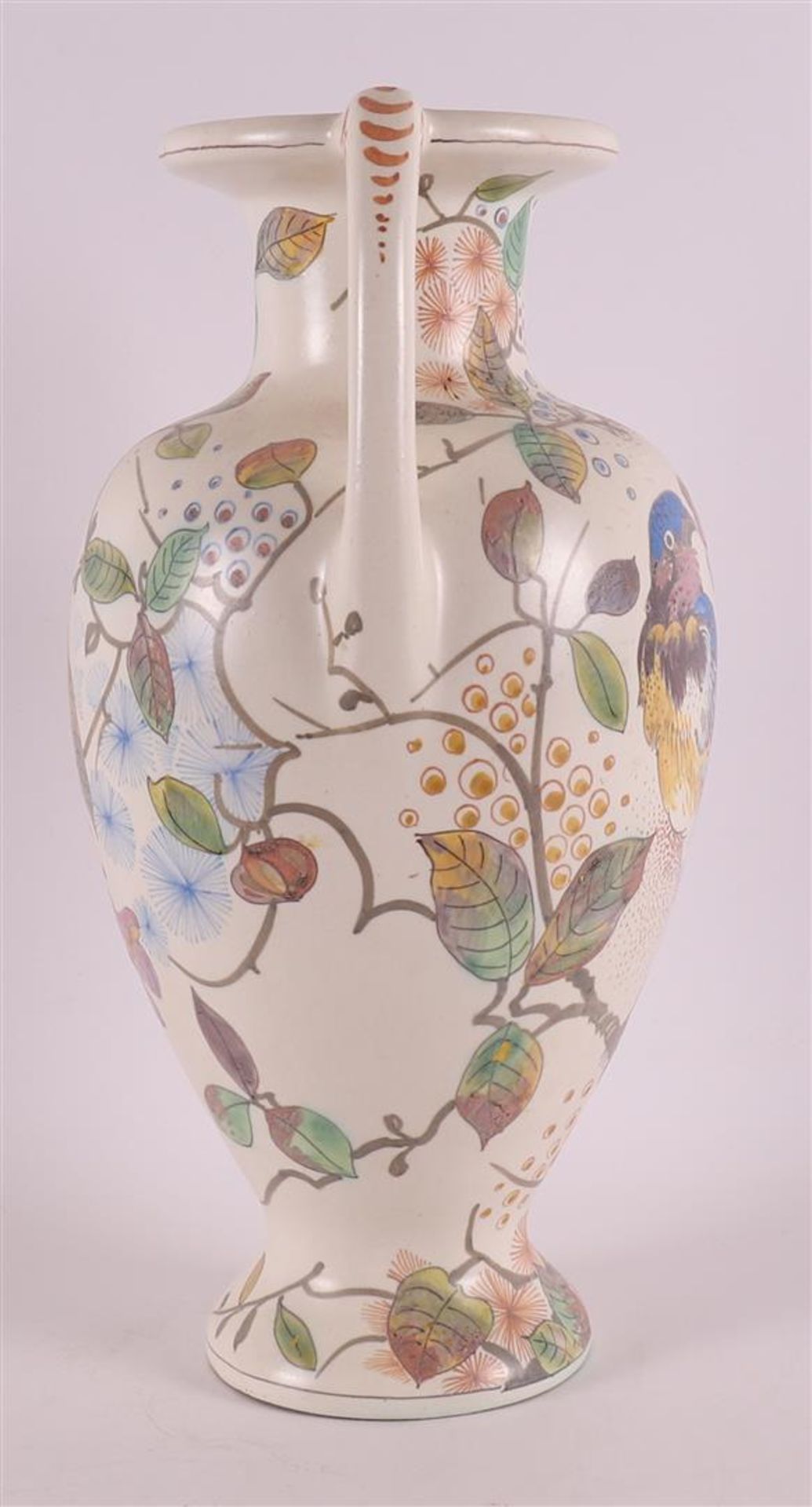 A pottery baluster-shaped vase with handles, ca. 1915. - Image 5 of 7