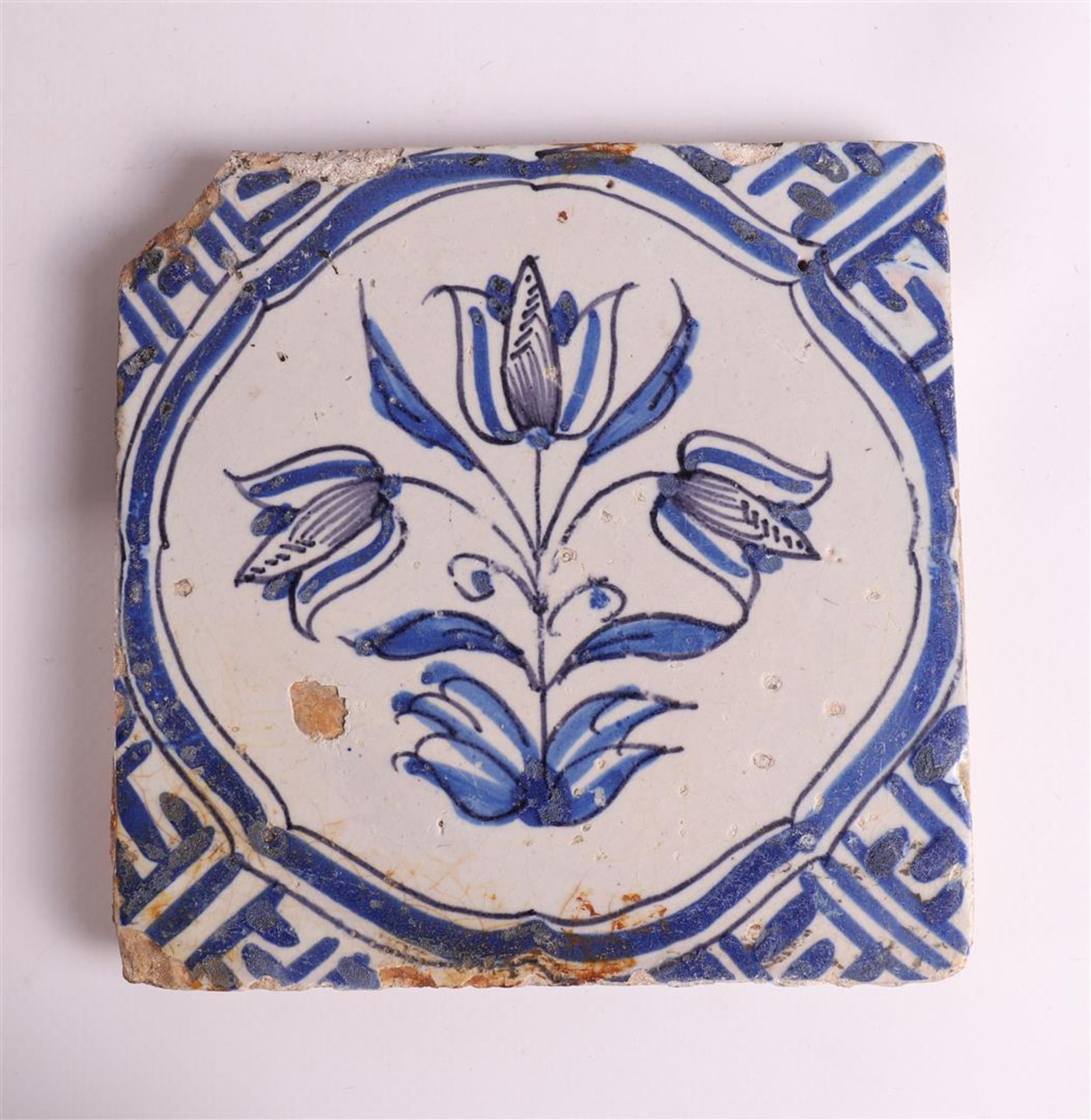 A series of ten various flower tiles, Holland 17th/18th century. - Image 3 of 5