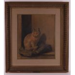 Ronner-Knip, Henriëtte 1821 - 1909) 'Sitting cat on a cushion'