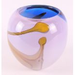 A polychrome glass vase, design & execution Cees van Olst, Diever.