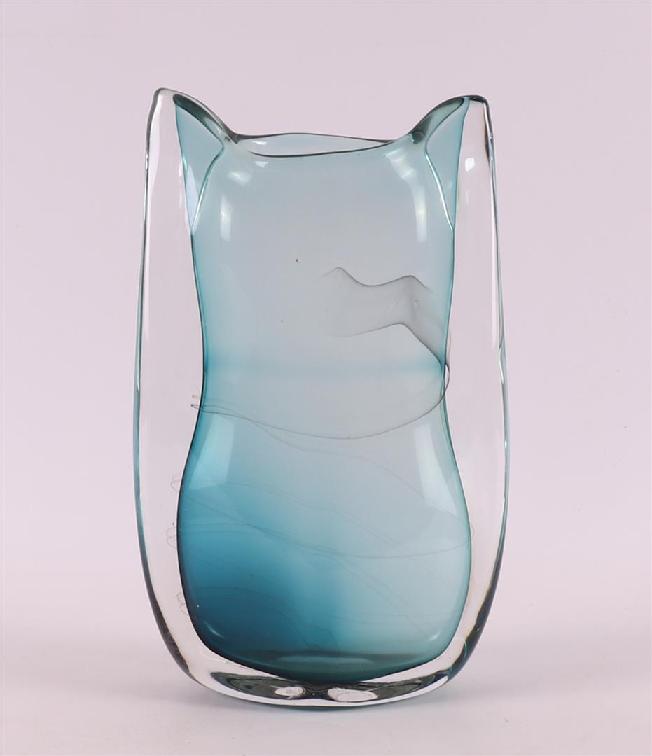A thick-walled 'Unica' vase (AH 814), with a blue cast, design: Floris Meydam.