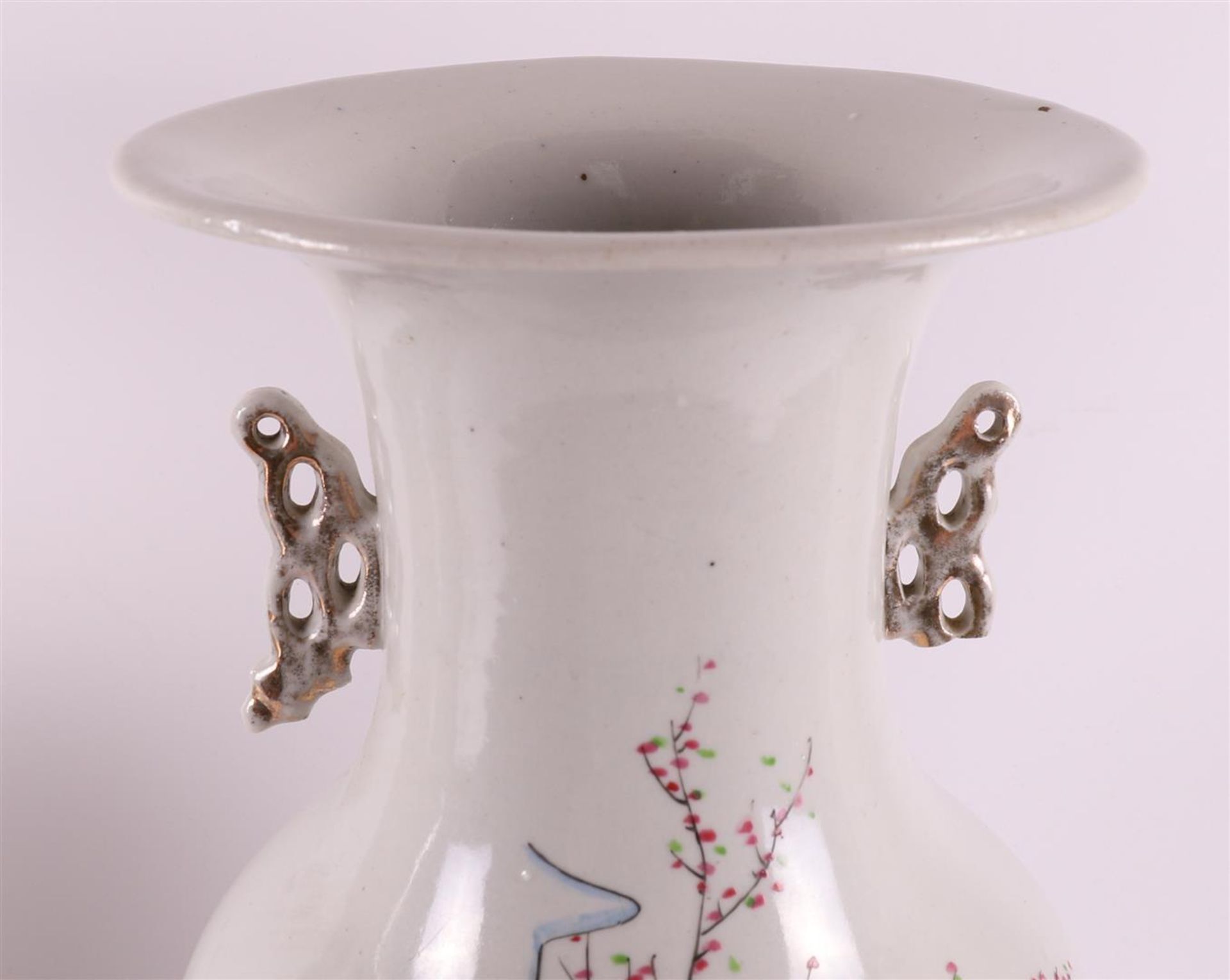 A pair of china baluster-shaped vases with handles, China, circa 1900. - Image 3 of 5